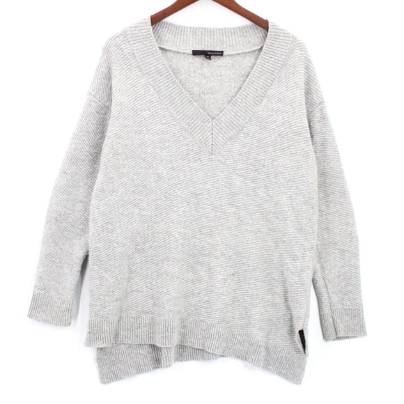 Harve Benard Womens Sweater Gray V Neck Long Sleeve Knit Cotton Medium M - Picture 1 of 7